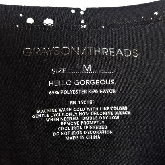 Graphic Tee Good Karma Black Splattered Paint M - Picture 5 of 5